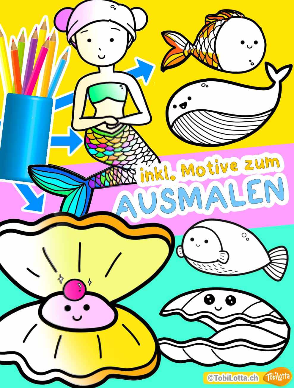 Basteln mit Kindern PDF Bastelvorlage Vorlage zum Ausdrucken Angelspiel Basteln ohne magnete Vorlage fische angeln kindergarten mathe lernen pdf vorlage