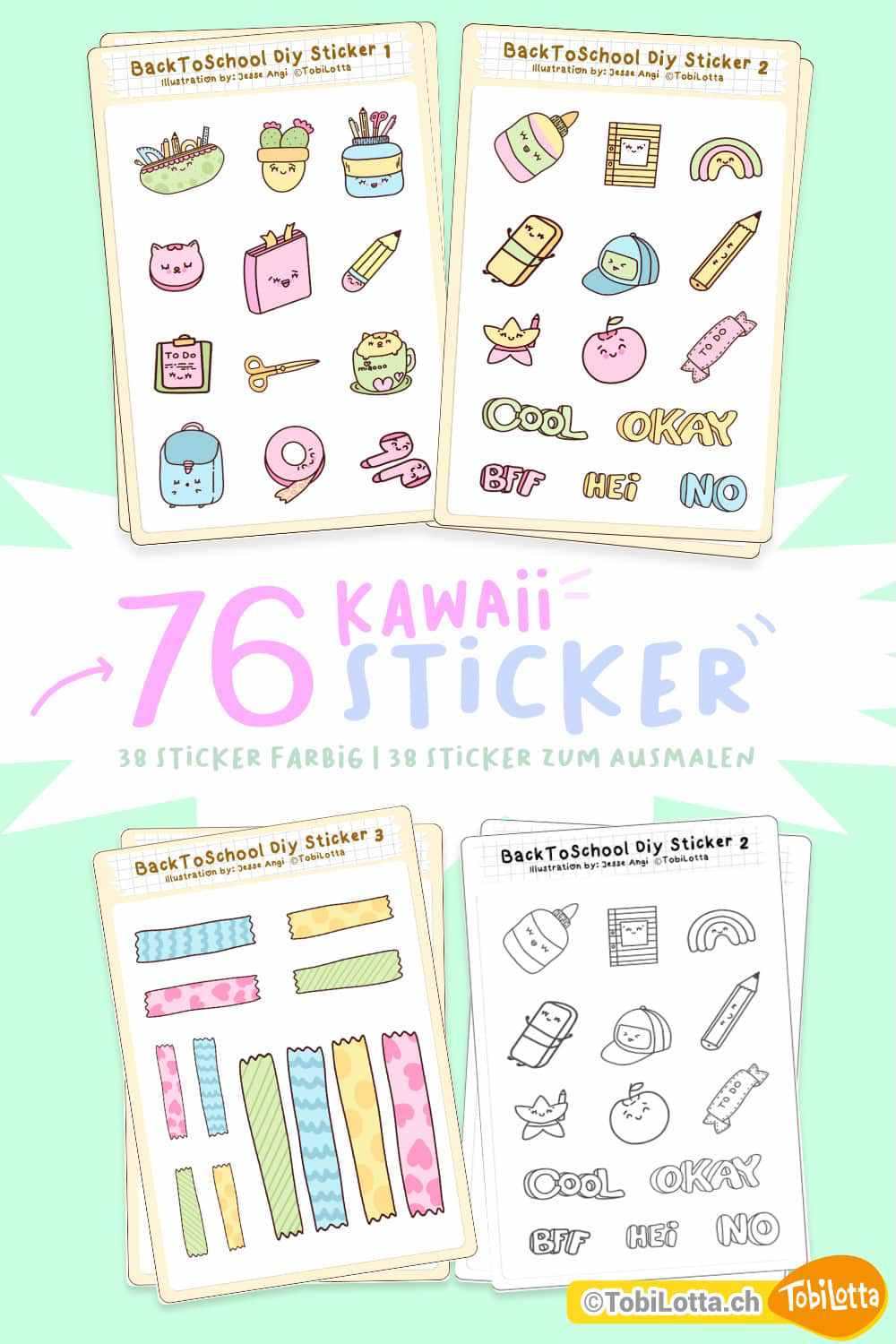 39766 Kawaii Sticker kaufen Shop zum Ausdrucken