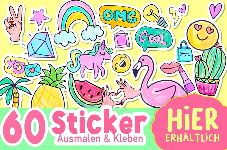 sticker etsy shop teenie kawaii summer download