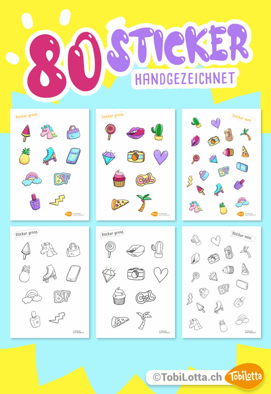 Girly-Sticker-zum-ausdrucken-stickerbögen-selber-machen-basteln-mit-kindern-schulheft-dekorieren-diy-idee-teenager-sticker-shop aufkleber zum ausdrucken shop pdf