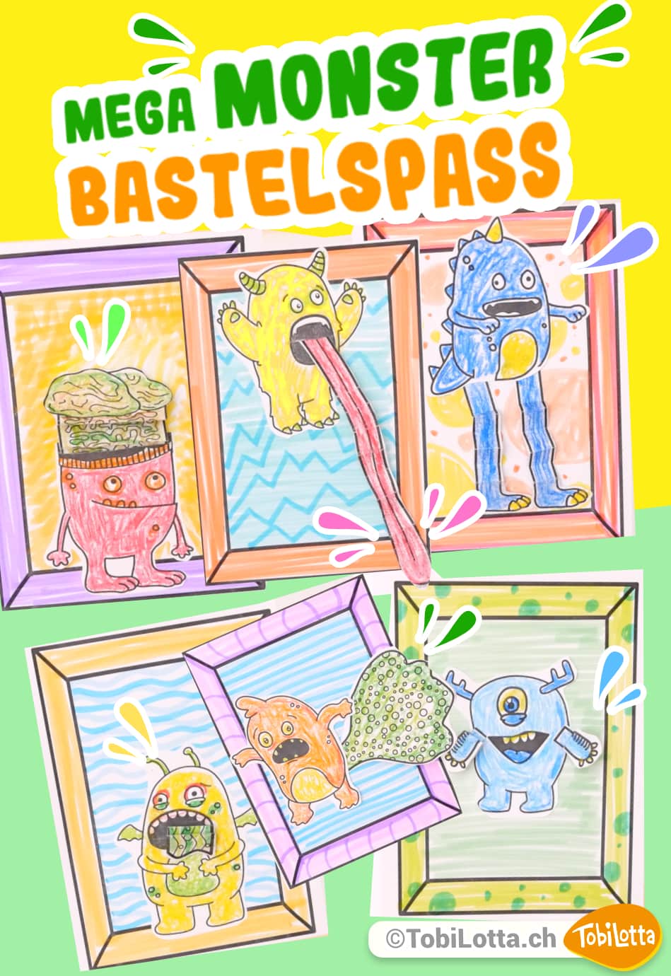 Monster Bastelvorlage Monster basteln mit Kindern pdf vorlagen zum ausdrucken für das basteln mit kindern monster ag