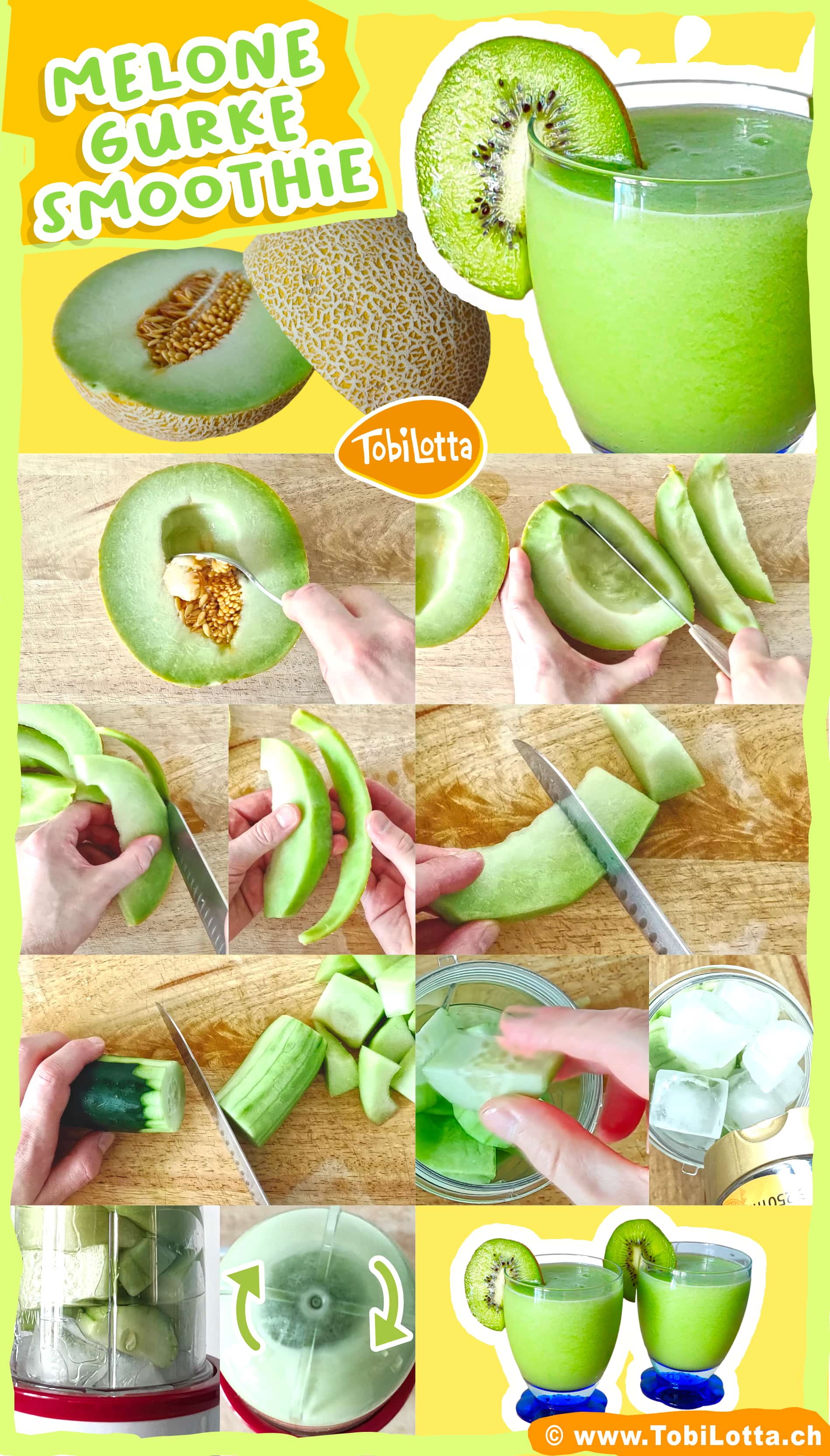 Melone-Gurke-smoothie-greensmoothie-rezept-sommer-getränke-zubereiten-rezepte-sommer frucht gemüsesmoothie kinder limonade