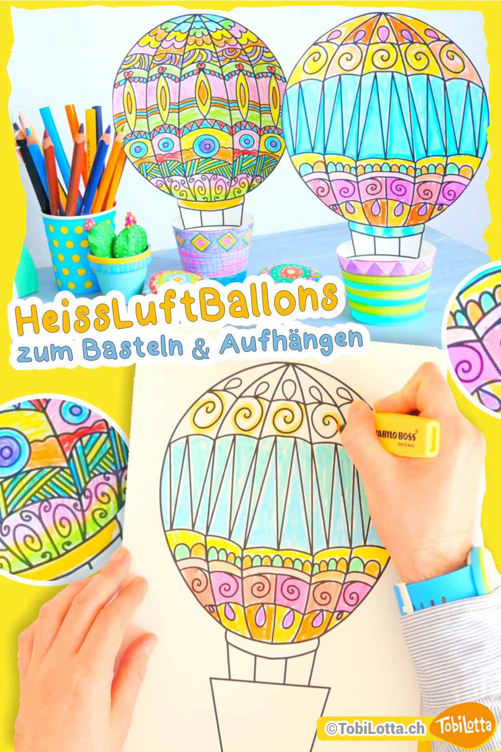 Heissluftballons-Bastelvorlage-Fensterbilder-Basteln-mit-Kindern bastelvorlage heissluftballons aufhängen kinderzimmer bastelvorlagen kaufen shop download gratis ballons