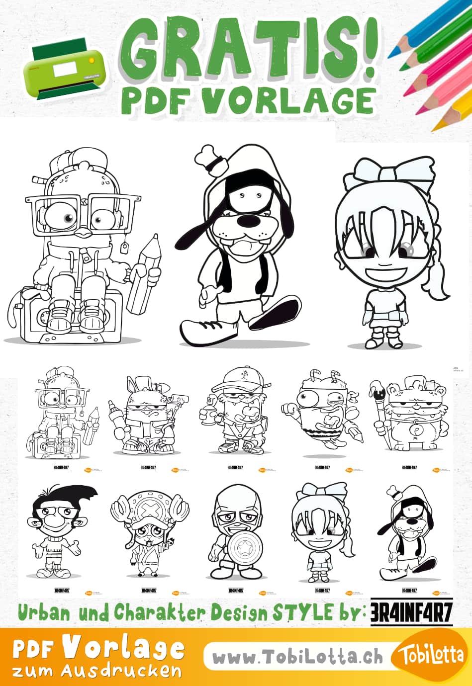 brainfart malvorlage gratis kinder vorlagen gratis zum ausdrucken zeichnen lernen kinder street style urban style malen kinder vorlagen pdf